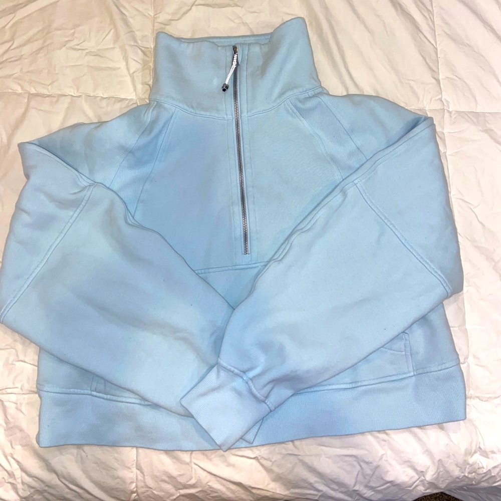 LULU LEMON SCUBA CROPPED FUNNEL NECK SWEATSHIRT WOMENS SIZE M/L